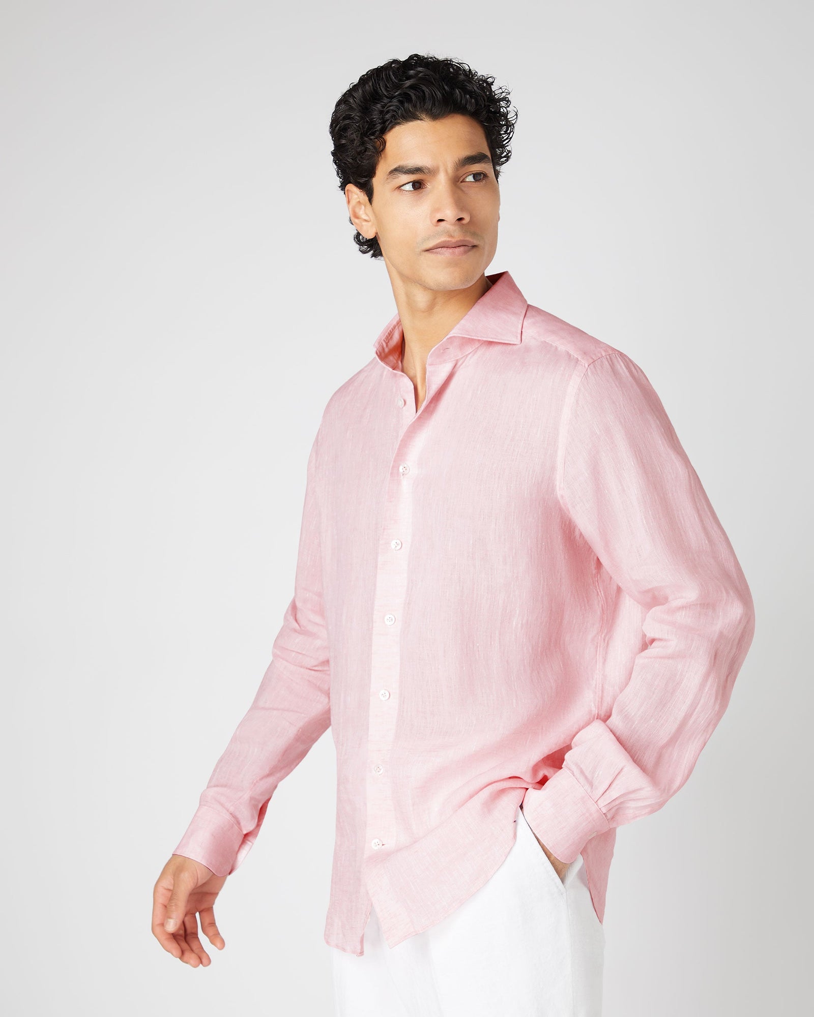 Men S Cannes Linen Shirt Pink