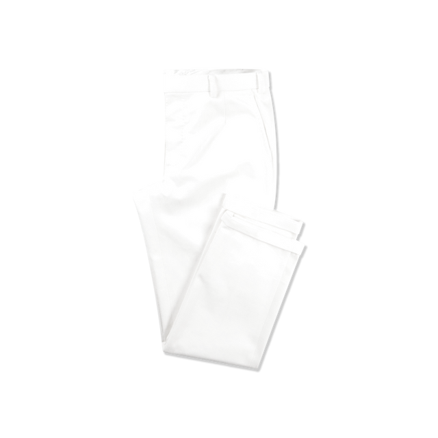 Flat Front Trouser in White Denim