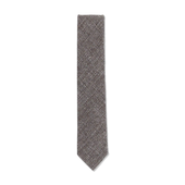 Textured Tie in Brown Wool, Linen & Cotton