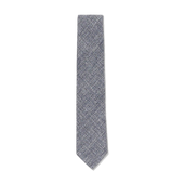 Textured Tie in Navy Wool, Linen & Cotton