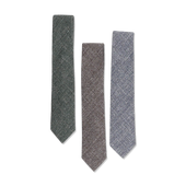 Textured Tie In Wool Linen Cotton