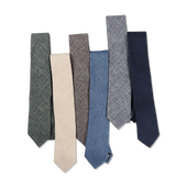 Textured Tie In Wool Linen Cotton