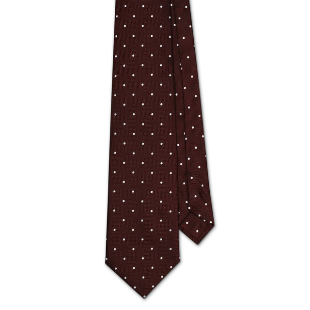 Burgundy Polkadot Tie