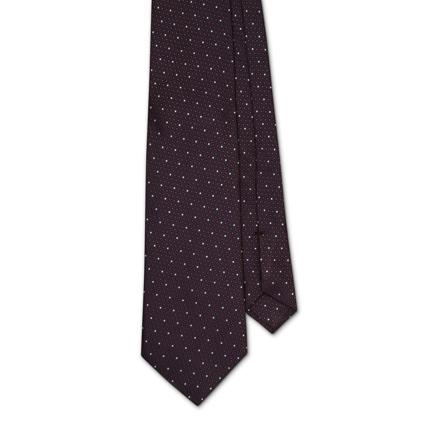 Bronze And Navy Honeycomb Tie