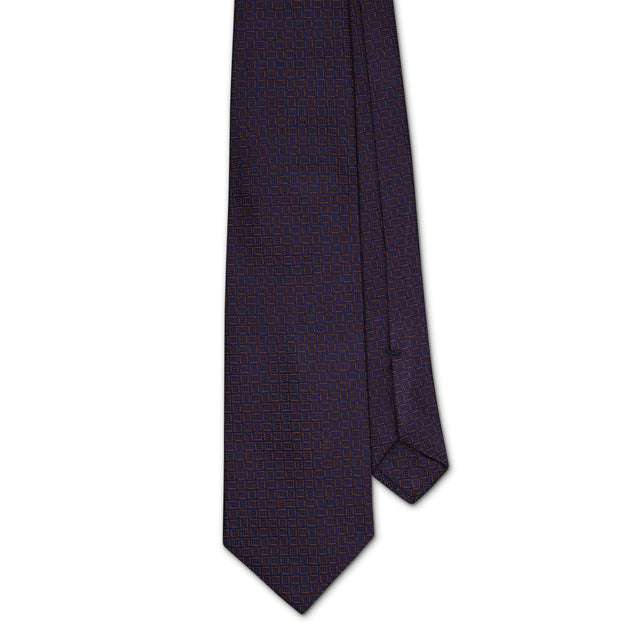 Navy and Bronze Lattice Tie