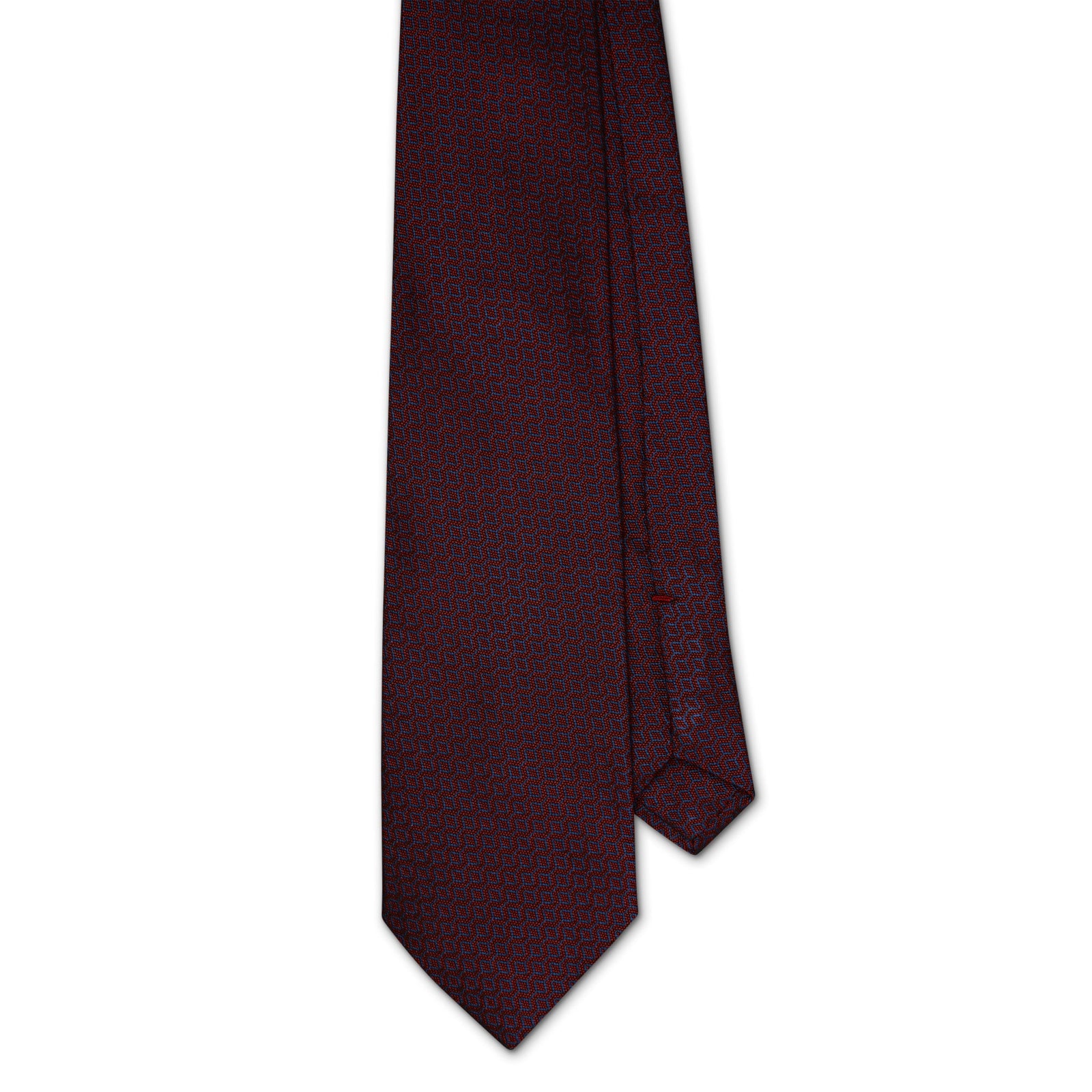 Red And Navy Diamond Chain Tie