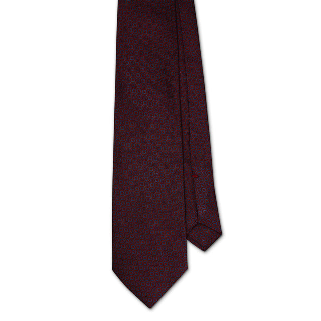 Red and Navy Diamond Chain Tie