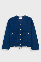 Lightweight Liner Jacket - Indigo Microcheck