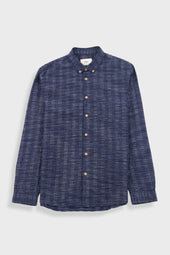 Relaxed Fit Shirt - Navy Textured Stripe