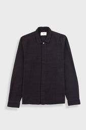 Patch Shirt - Soft Black Open Weave Check