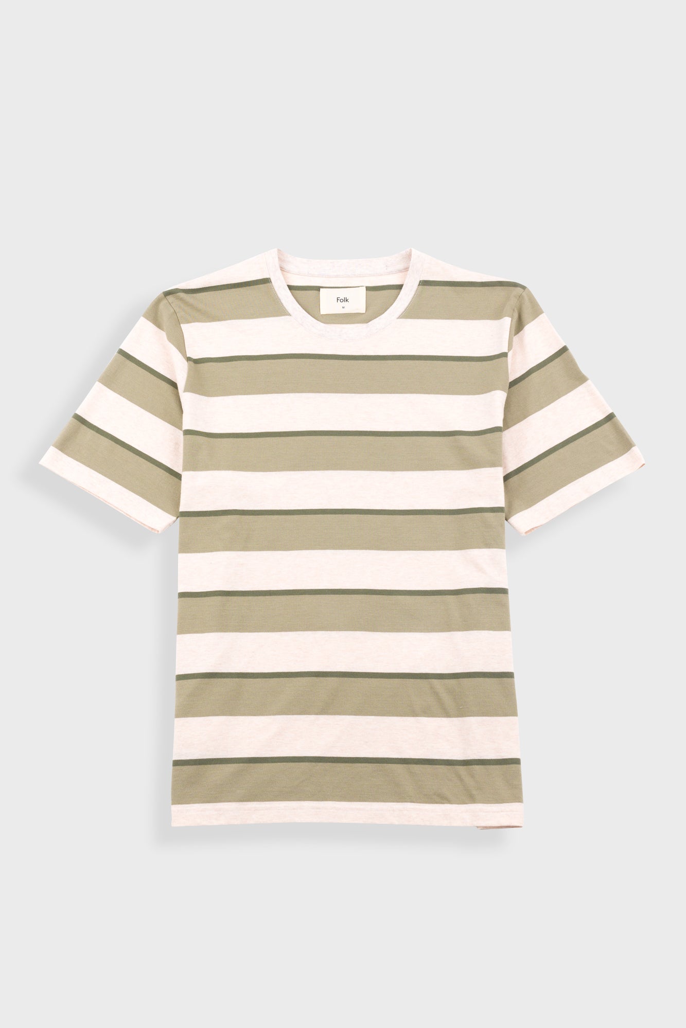Shadow Stripe T Shirt Light Sage Melange