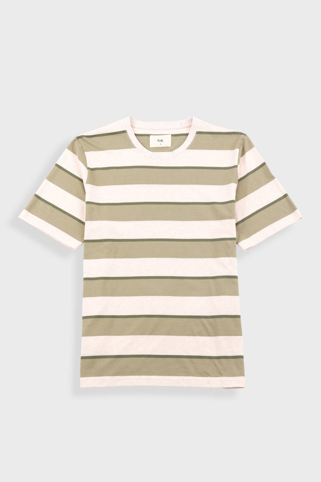 Shadow Stripe T-Shirt - Light Sage Melange