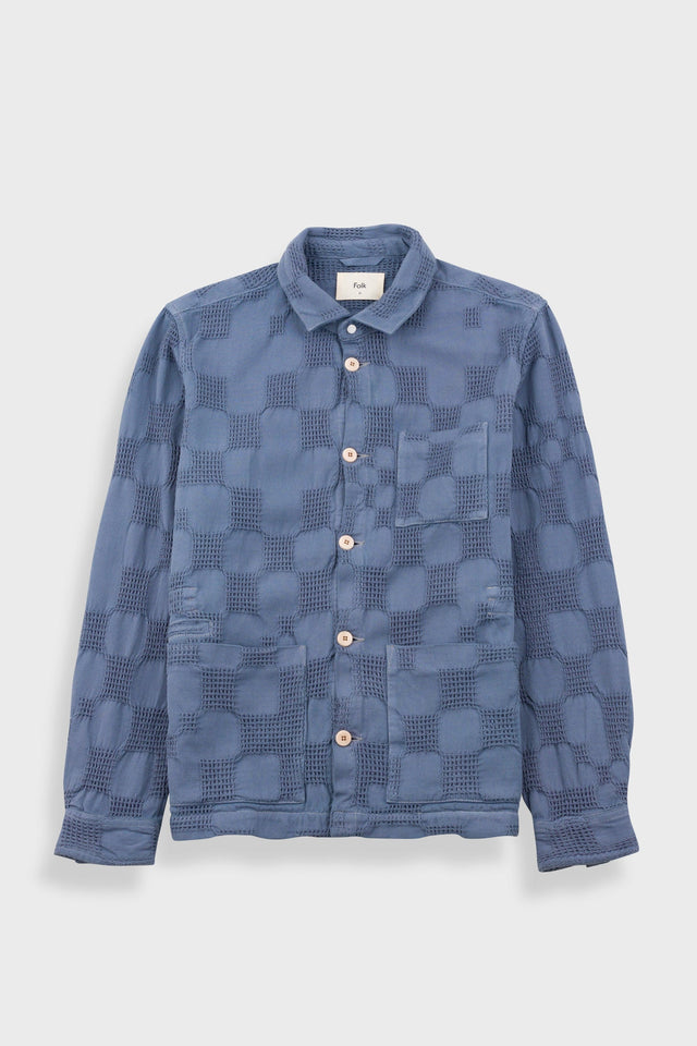 Assembly Jacket - Soft Blue Waffle Check