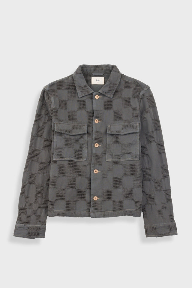 Zaki Jacket - Soft Black Waffle Check