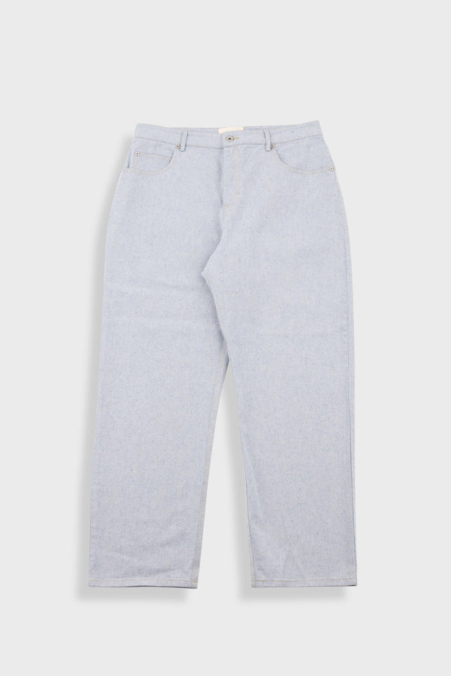 Barrel Leg Trouser - Ice Blue Twill Denim