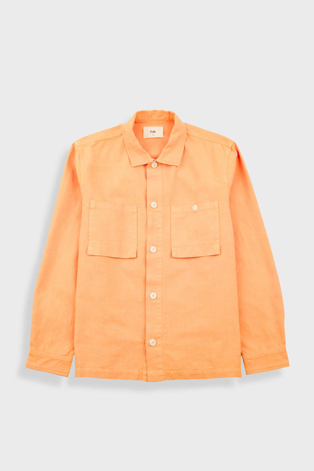 Patch Overshirt - Faded Orange Hemp Canvas