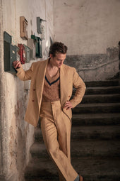 Ambrogio Unisex Sweater In Linen And Lambskin