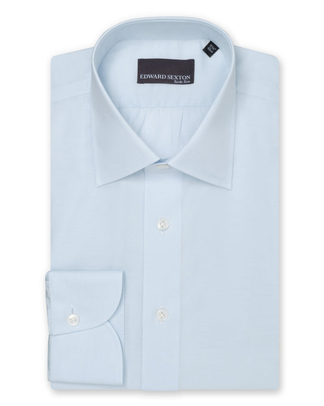 Ice Blue Silk Blend Classic Collar Shirt