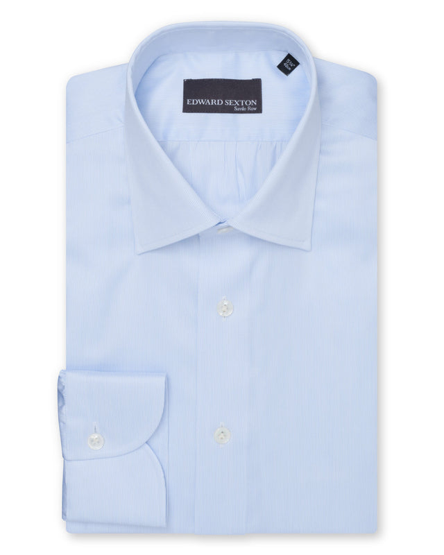 Blue Micro Stripe Silk Blend Shirt