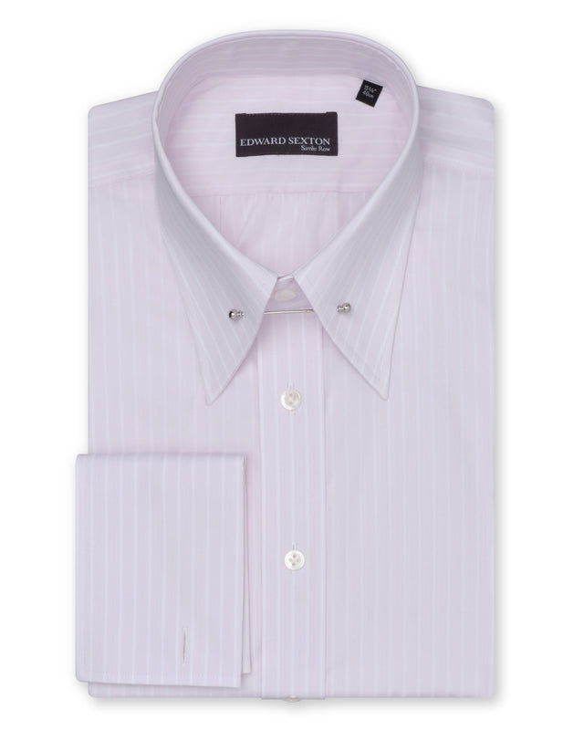 Pink Stripe Pin Collar Shirt