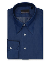 Denim Hidden Button Down Collar Shirt