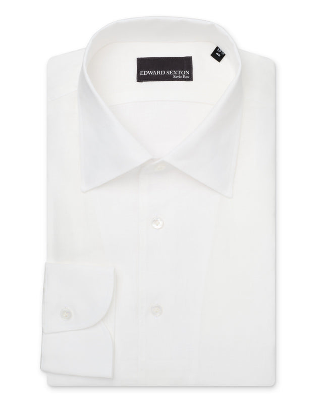 White Linen Loose Fit Shirt