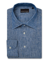 Blue Linen Loose Fit Shirt