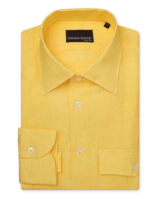 Yellow Linen Relaxed Fit Shirt