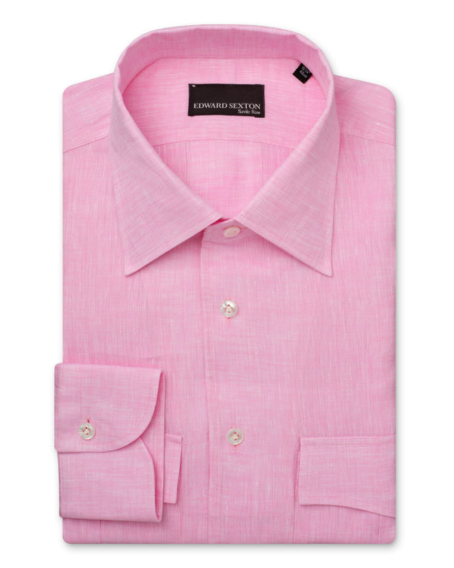 Pink Linen Relaxed Fit Shirt