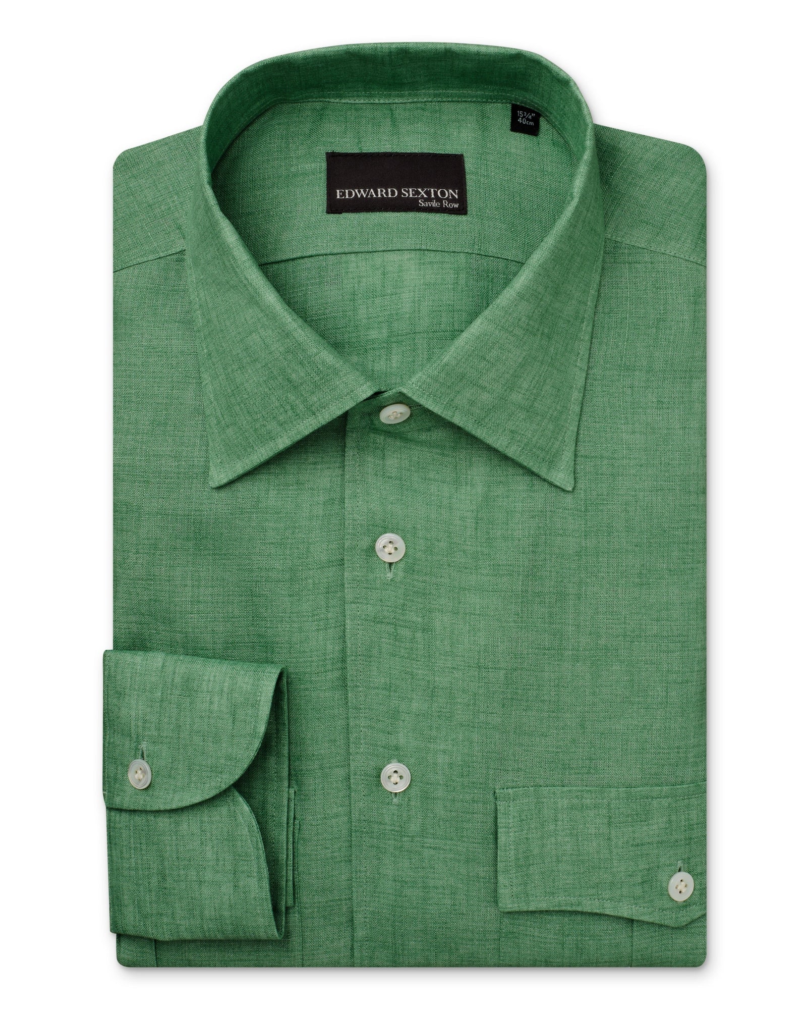 Green Linen Loose Fit Shirt