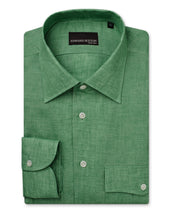 Green Linen Relaxed Fit Shirt