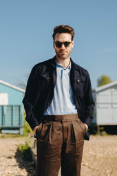 Pure Cashmere Safari Jacket in Navy