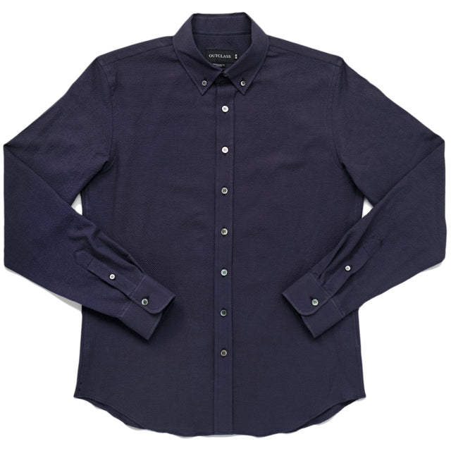 Navy Ripstop Seersucker L/S Classic Shirt