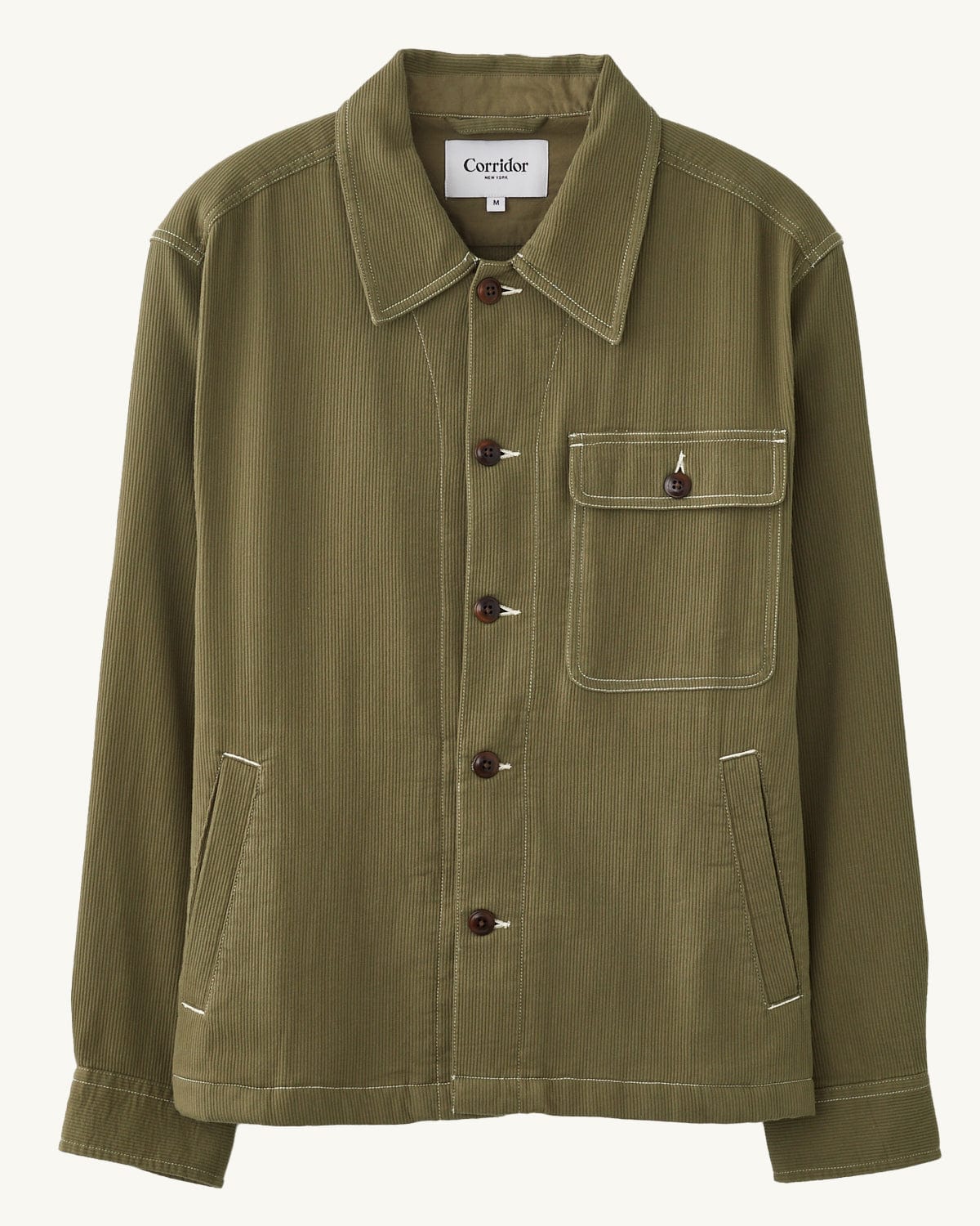 Bedford Cord Military Jacket - Olive