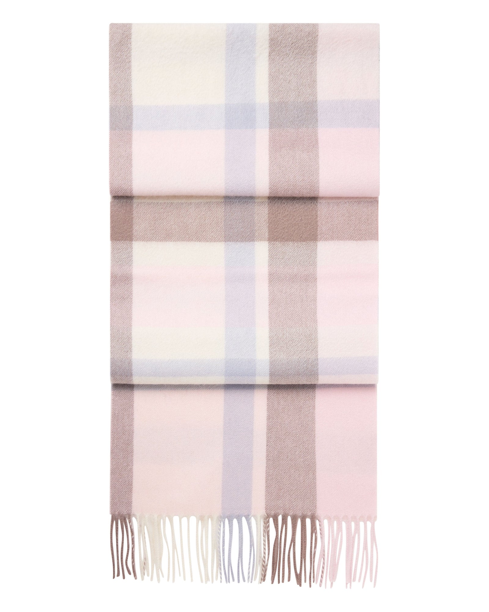 Unisex Cashmere Check Scarf Grey Check