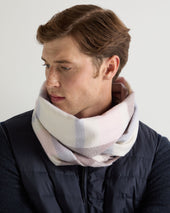 Unisex Cashmere Check Scarf Grey Check