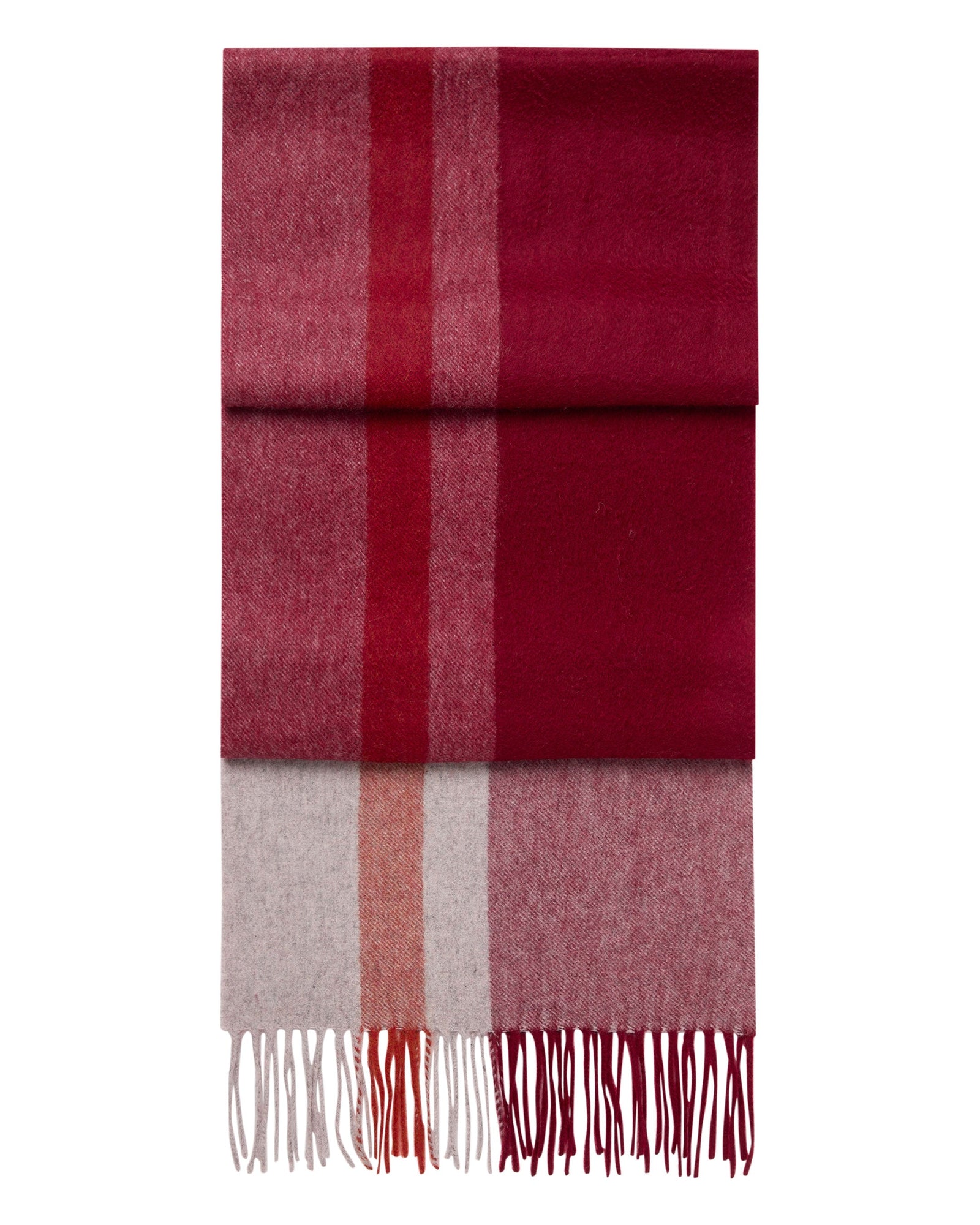 Unisex Cashmere Check Scarf Red + Grey