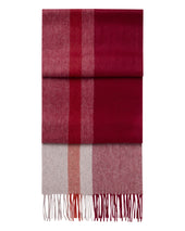 Unisex Cashmere Check Scarf Red + Grey