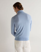 Men's Trafalgar Roll Neck Cashmere Jumper Sea Mist Blue