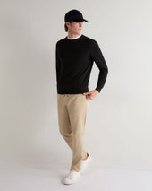 Men's Oxford Round Neck Cashmere Jumper Black