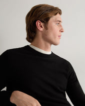 Men's Oxford Round Neck Cashmere Jumper Black