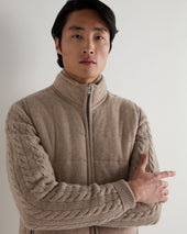 Men's Mall Reversible Cashmere Gilet Oatmeal Brown