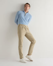 Men's Carnaby Half Zip Cashmere Jumper Sea Mist Blue