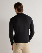 007 Fine Gauge Cashmere Turtle Neck Jumper Dark Grey