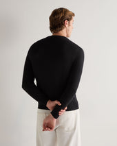 Men's Covent Fine Gauge Cashmere Round Neck Jumper Black