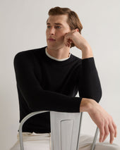 Men's Covent Fine Gauge Cashmere Round Neck Jumper Black