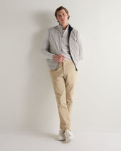 Men S Salcombe Jacquard Half Zip Cotton Cashmere Jumper Fumo Grey