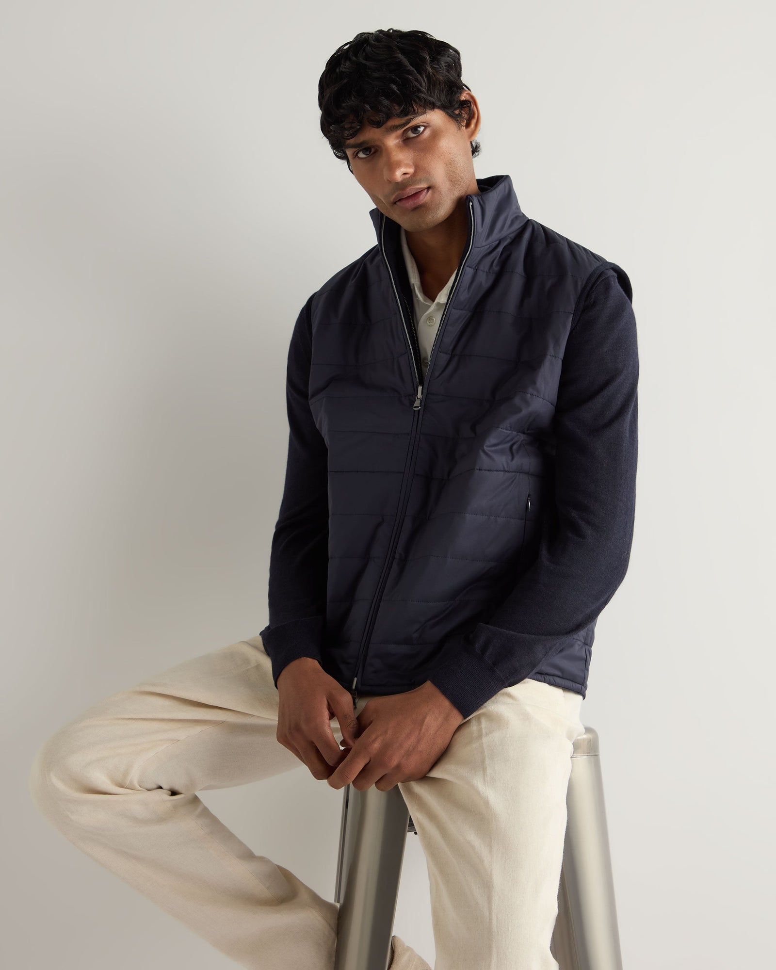 Men's Strand Down Gilet Navy Blue