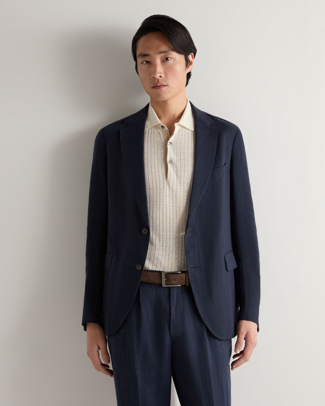 Men's Amalfi Linen Jacket Navy Blue