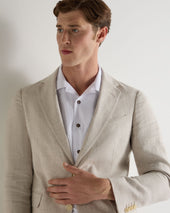 Men's Amalfi Linen Jacket Sand Brown